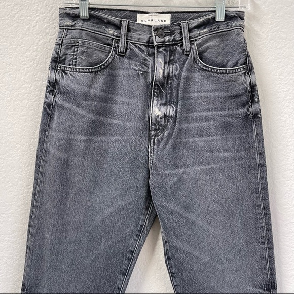 SLVRLAKE Beatnik High Rise Slim Jean Moon Light Charcoal Size 27 - Picture 4 of 8
